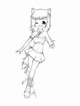 Anime Fox Girl Coloring Lineart Pages Cute Drawing Chan Chibi Template Deviantart Kawaii Sketch Gacha Life Drawings Manga Clipart Getdrawings sketch template