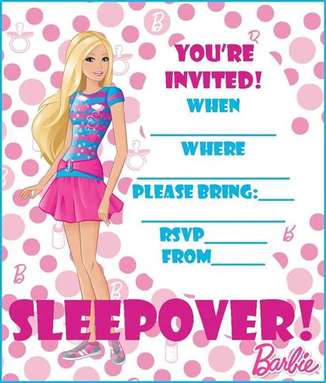 Printable Barbie Birthday Invitations Barbie Invitations
