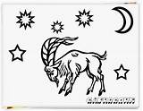 Capricorn Zodiac sketch template