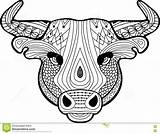 Coloring Buffalo Head Adults Book Tribal Illustration Preview Bison sketch template
