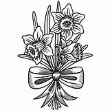 Daffodil Daffodils Drawing Clipart Outline Drawings Clip Coloring Cliparts Pages Line Draw Step Clipartbest Hobbycraft Impressions Rubber Stamp Personal Bow sketch template