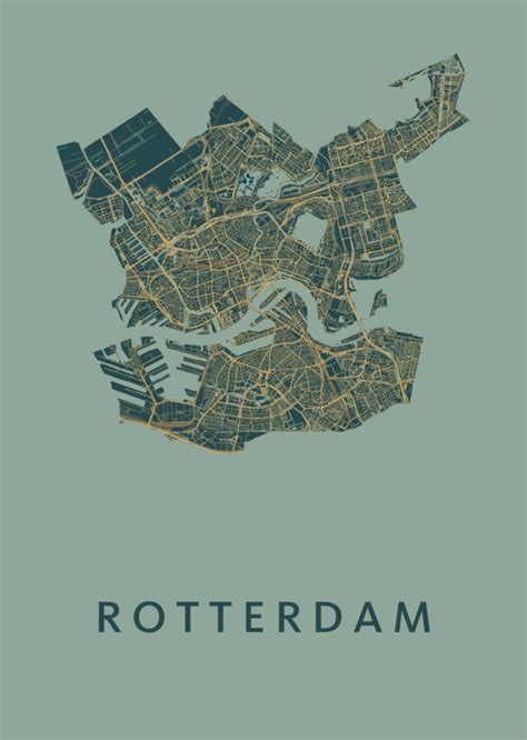 rotterdam amazon stadskaart poster kunst  kaart stadskaart