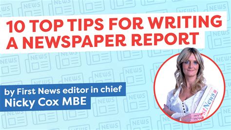 top tips top ten tips  writing  newspaper report  news