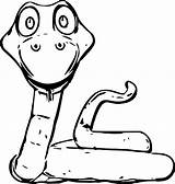 Coloring Snake Cute Cartoon Wecoloringpage sketch template