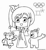 Coloring Olympic Winter Games Pyeongchang Pages Printable sketch template