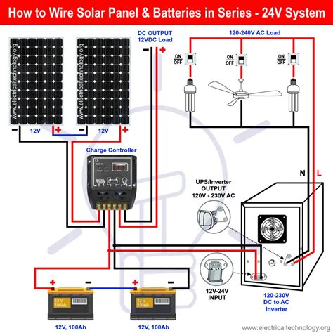 wire solar panel batteries  series   system