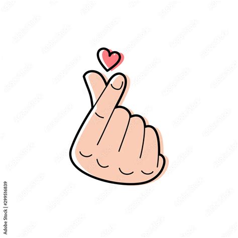 korean heart sign finger love symbol  love  hand gesture stock
