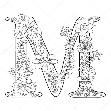 letter  coloring book  adults vector stock vector