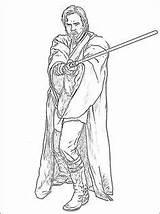 Wars Obi Wan Kenobi Colouring sketch template