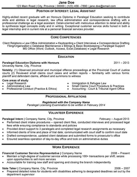 legal assistant resume sample template