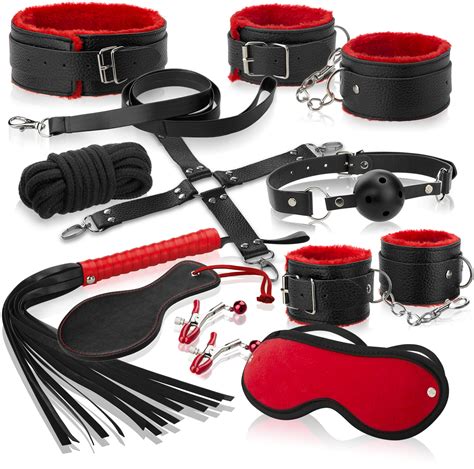 bdsm set bondage sexspielzeug set zur bestrafung schwarz rot ebay