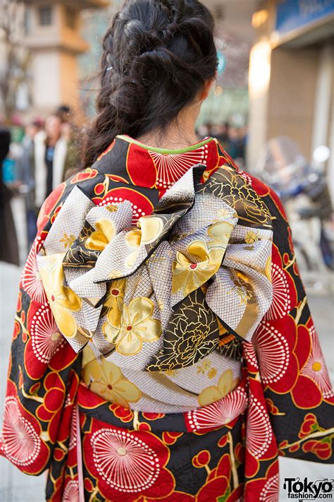 pretty floral print kimono braids hairstyle  harajuku
