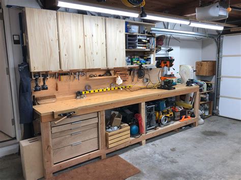 finally finished  garage workbench build rwoodworking