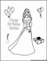 Barbie Coloring Birthday Pages Happy Printable Princess Pauper Cake Kids Color Print Colouring Barney Sheets Book Popular Fun Template Sketch sketch template