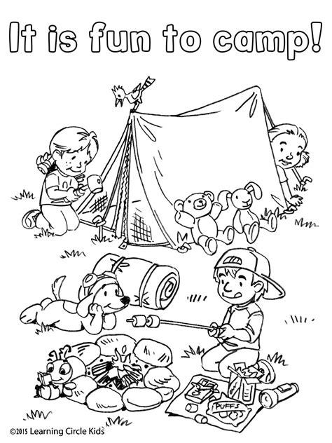 kids camping coloring pages coloring pages