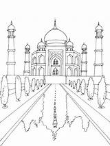 Inde Mahal Taj Coloriages Colorier Palace Palais Monumentos Mewarnai Geographie Colouring Paisajes Peinture Imagui sketch template
