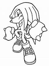 Sonic Knuckles Coloring Character Hedgehog Color sketch template