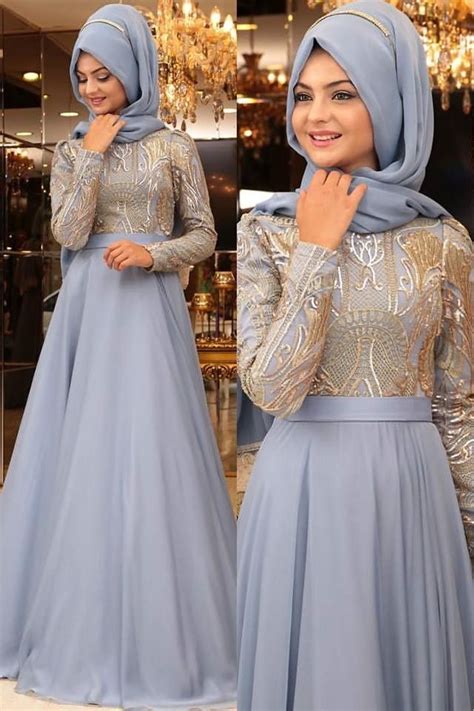 evening hijab gown  grey hues hijab fashion hijab