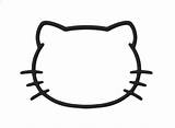 Kitty Hello Bow Outline Printable Face Cutouts Template Coloring Pages Printablee Cake Via sketch template