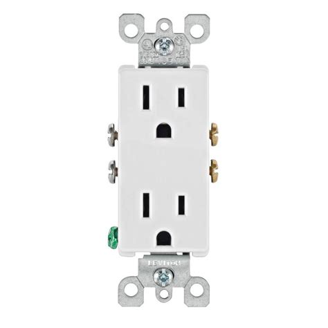 leviton decora  amp duplex outlet white  pack home depot plates  wall electrical