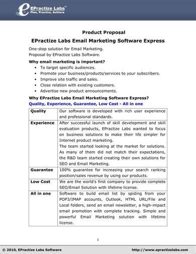 email marketing proposal templates   ms word