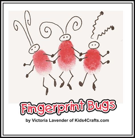 victoria lavender fingerprint bugs  kidscrafts