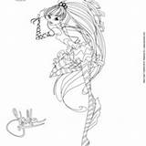 Coloring Sirenix Stella Pages Transformation Hellokids Winx Club Dolls sketch template