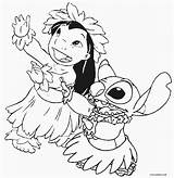 Stitch Lilo Coloring Pages Hula Printable Cool2bkids Kids sketch template