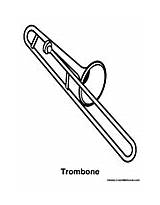 Trombone Coloring Instrument Pages Music Template Flute sketch template