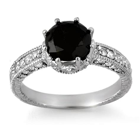 black diamond sterling silver engagement rings wedding  bridal