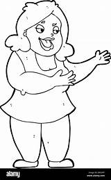 Cartoon Woman Fat Happy Overweight Alamy Stock Women People sketch template