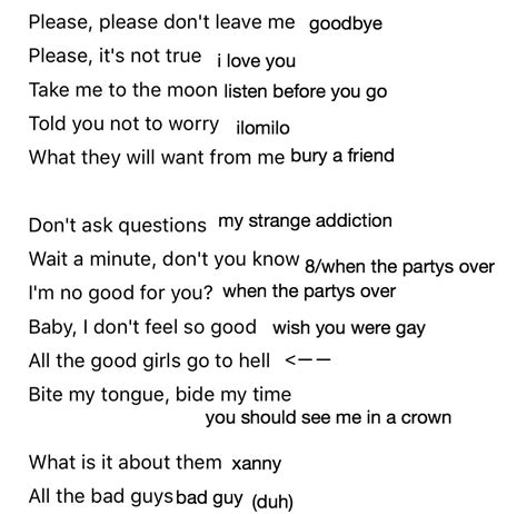 billie eilish goodbye lyrics lyricswalls