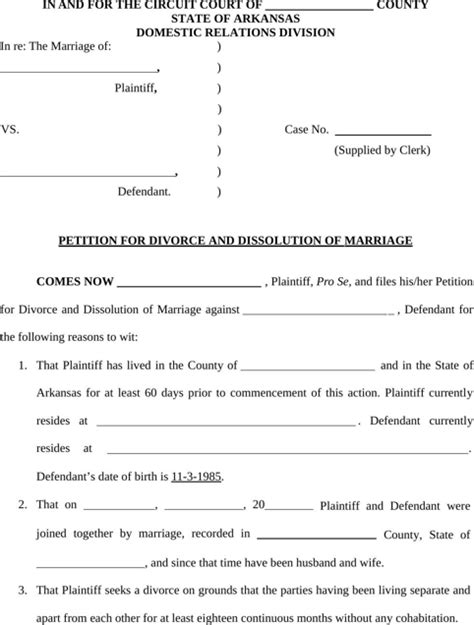 arkansas divorce form     love  hate