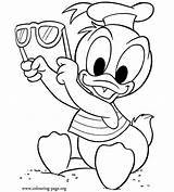 Coloring Donald Duck Mickey Mouse Beach Pages Colouring sketch template