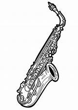 Saxophon Malvorlage Saxophone Saxofon Ausmalbilder Instrumente Grafik Pintar Kostenlos Malvorlagen Tocando Saxofón sketch template