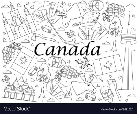 canada coloring book royalty  vector image