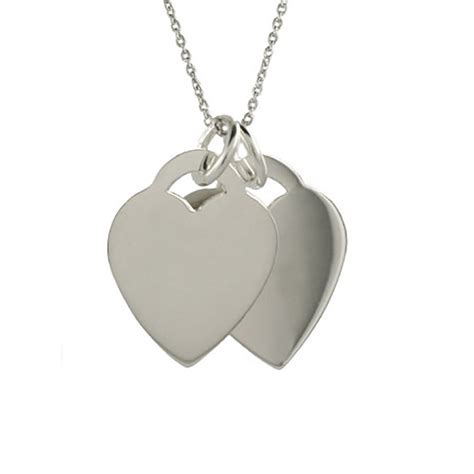 engravable double heart pendant