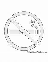 Smoking Sign Stencil sketch template