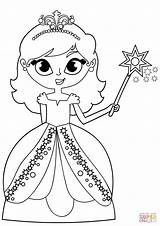 Coloring Princess Pages Magic Stick Fairy sketch template