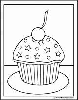 Cupcake Coloring Pages Cherry Sheet Stars Kids Pdf Printable Comments Colorwithfuzzy sketch template