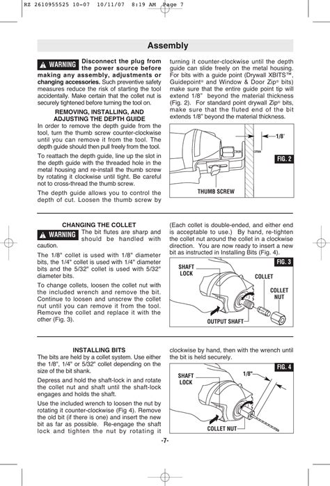 assembly rotozip dr user manual page