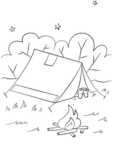 simple camping coloring page  print  color