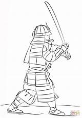 Samurai Coloring Sword Pages Drawing Simple Armored Japan Printable Colouring Drawings Book Books sketch template