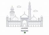 Lahore Pakistan Skyline City Dreamstime Linear Vector Illustrations Illustration Vectors Clipart sketch template