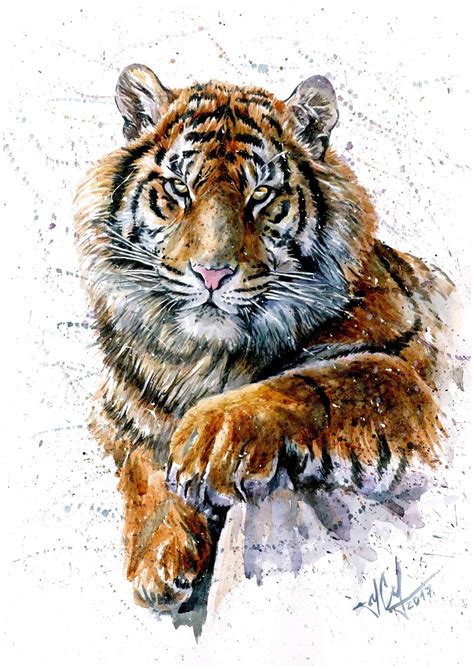 konstantin kalinin tiger watercolor