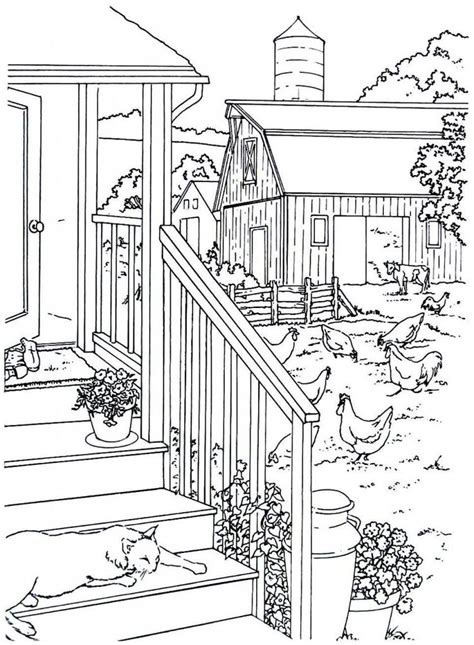 printable coloring pages adult coloring pages farm coloring pages