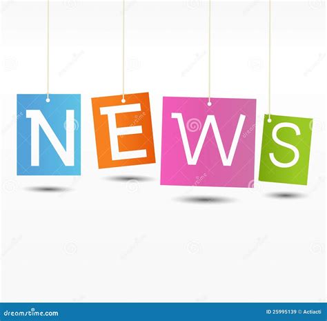 colorful hanging news labels stock vector illustration  attract headline