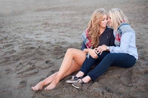 San Francisco Beach Lesbian Engagement Session Equally Wed Modern