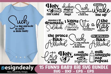 funny baby bib svg bundle graphic  designdealy creative fabrica