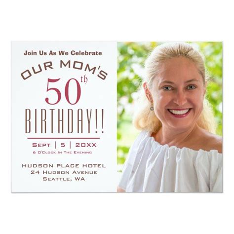 Our Mom S 50th Birthday Photo Party Invitation In 2020